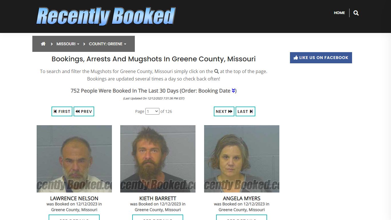 Recent bookings, Arrests, Mugshots in Greene County, Missouri
